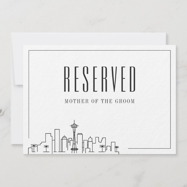 Convites Lugar Reservado Especial | Seattle Wedding (Frente)