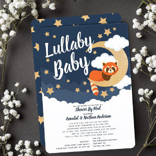 Convites Lullaby Baby Red Panda Moon Chá de fraldas Por Cor