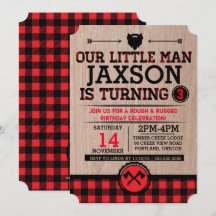 Lumberjack aniversário de criança, xadrez rústico 