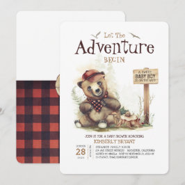 Convites Lumberjack Chá de fraldas Woodland Little Bear Cub