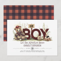 Lumberjack Chá de fraldas Woodland Little Bear Cub