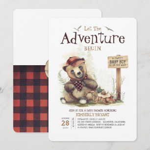 Convites Lumberjack Chá de fraldas Woodland Pequena Ursa