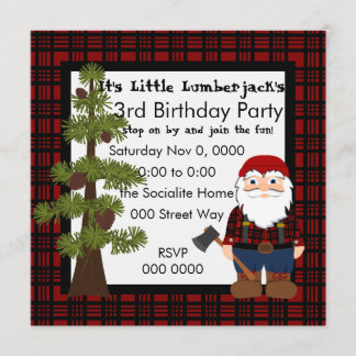 Convites Lumberjack Gnomo