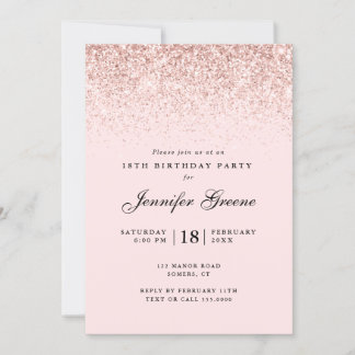 Convites Luminosidade De Confetti Rosa Esbranquiçada, Qualq