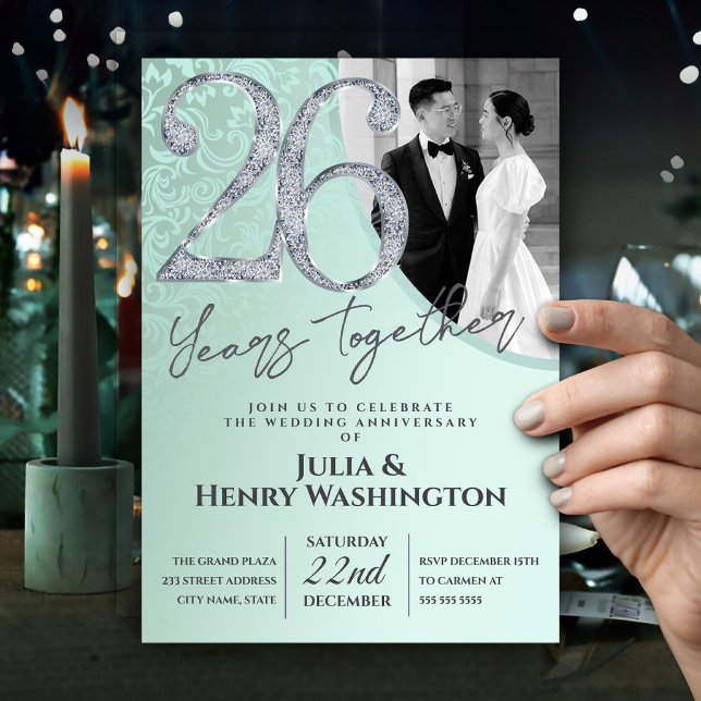 Convites Luminous Diamond 26th Wedding Anniversary  (Criador carregado)