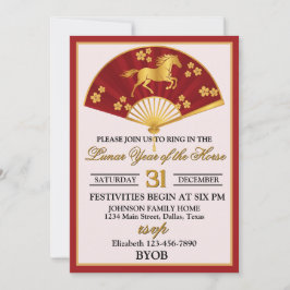 Convites Lunar Year of the Horse New Years Eve Party