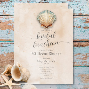Convites Lunchedo Bridal de Areia Costeira Moderna
