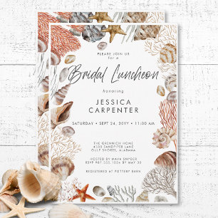 Convites Lunchedo Bridal de Frame Tropical de Seashell Mode