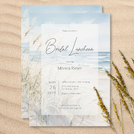 Convites Lunchedo Moderno de Watercolor Beach Bridal