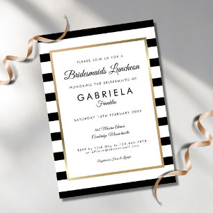 Convites Luncheia Elegante Black Strike Dourada Bridesmaids