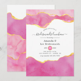 Convites Luncheias de Bridesmaids Douradas e rosa