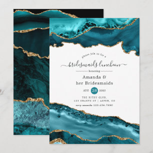 Convites Luncheon de Bridesmaids Douradas e Teus