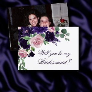 Convites Lush Blossoms Fotografia Floral Rosa e Púrpura