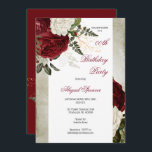 Convites Lush Burgundy - Festa de aniversário Floral para A<br><div class="desc">Lindas flores brancas de burgundia e inverno,  com samambaias e outros bagos verdes e silvestres,  juntamente com floralia gráfica,  tornam este vibrante design floral sazonal perfeito para a sua "Festa de aniversário". Basta completar o modelo previsto para qualquer adulto. Design composto por Designs Holiday Hearts.</div>