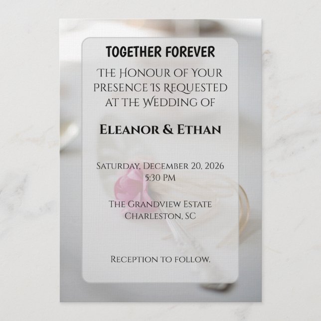 Convites Lush Deep Red Rose Bouquet Moody Romantic Wedding  (Frente)