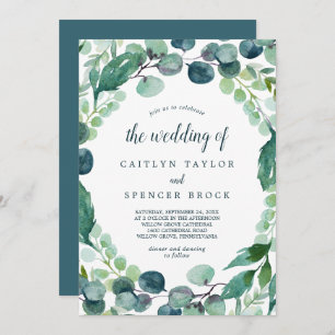 Convites Lush Greenery e Eucalyptus Casamento de