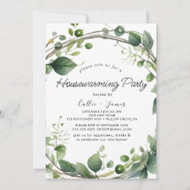 Convites Lush Greenery e Eucalyptus Housearming Party