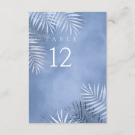 Convites Lush Palm Leaf Wedding Mesa No. Windsor Blu ID956