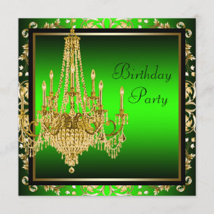 Convites Lustre Dourado Verde Lima Lustre de Teto Festa de