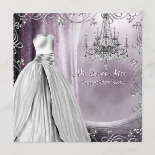 Convites Lustre Lavanda Roxo Quinceanera