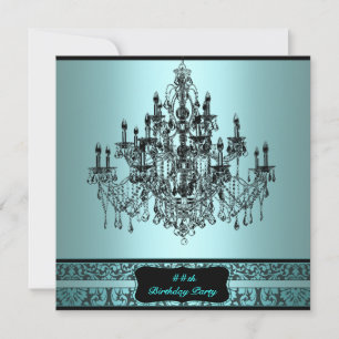 Convites Lustre Teal para Festa de Aniversário de Qualquer