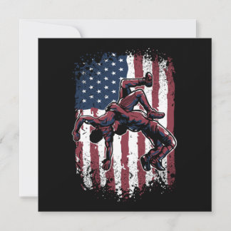 Convites LUTA americana Flag Westler Wrestle