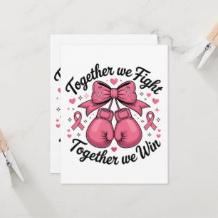 Convites Luvas de Boxe Fita Rosa Conscientização do Câncer