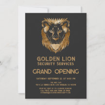 Luxe Black Dourado Lion Business Logo Grande Abert