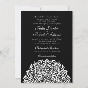 Convites Luxo Caprichoso Marfim Estilo Floral Borda Casamen
