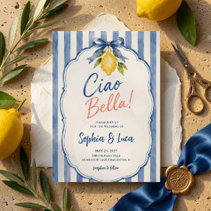 Convites Luxo Ciao Bella Casamento de Limão Italiano