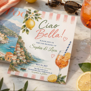 Convites Luxo Ciao Bella Italiano Costa Amalfi