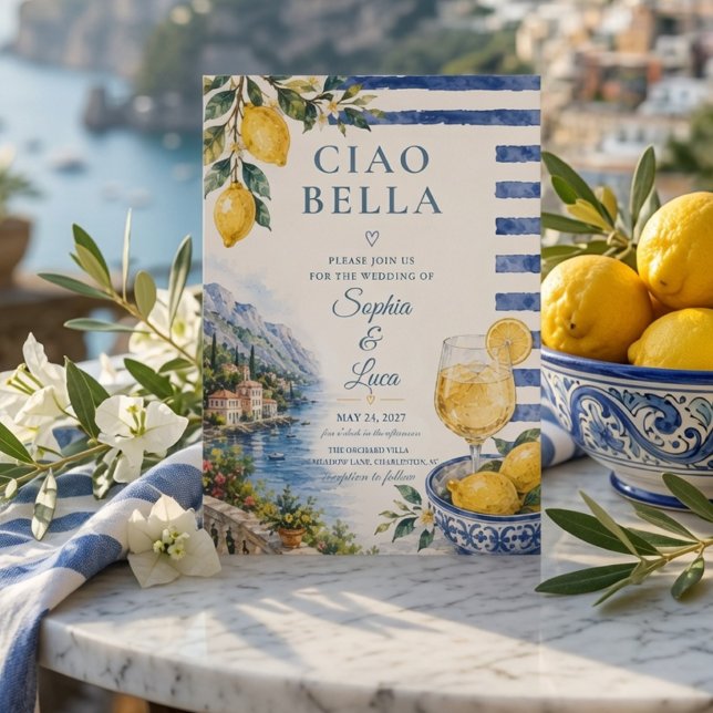 Convites Luxo Ciao Bella Mediterrâneo Costa Amalfi (Criador carregado)