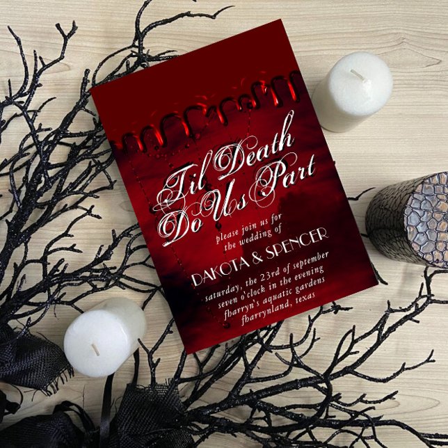 Convites Luxo Gótico | Morte de Sangue e Gore Nos Parte (Criador carregado)