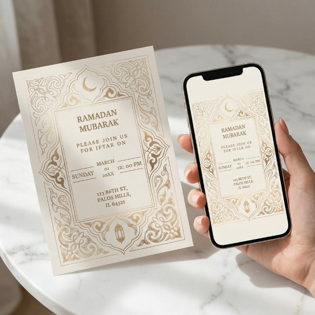 Convites Luxo Iftar do Ramadan em Ouro (#RamadanInvitation
#IftarInvitation
#RamadanMubarak
#IslamicInvitation
#LuxuryRamadan
#GoldArabesque)