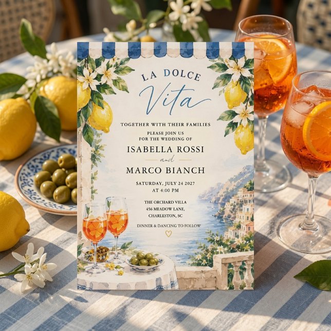 Convites Luxo La Dolce Vita Costa Amalfi (Criador carregado)