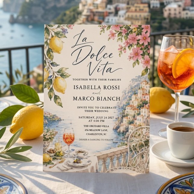 Convites Luxo La Dolce Vita Costa Amalfi (Criador carregado)