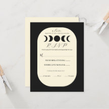Luxo Lunar Preto e Creme Fase da Lua Casamento RSV