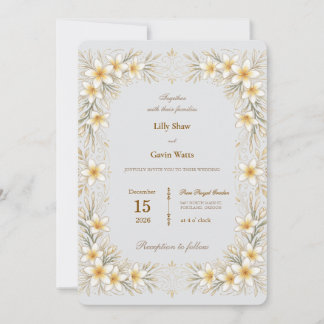 Convites Luxo Mínimo Floral Casamento