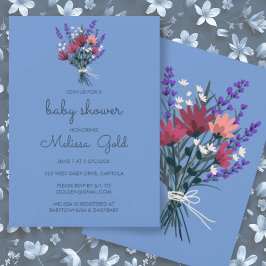 Convites Luxo PERSONALIZADO do CHÁ DE FRALDAS de flor selva