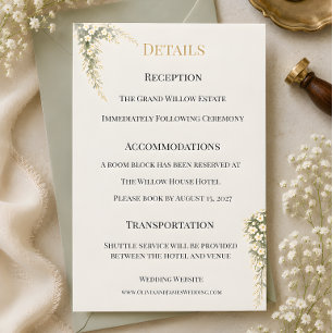 Convites Luxo Respiro de Bebê Floral Tema de Casamento