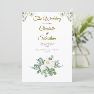 Convites Luxo Rosa Marfim Casamento Verde Dourado