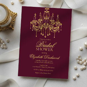 Convites Luxuoso Candelabro de Vinho Tinto Dourado para Chá