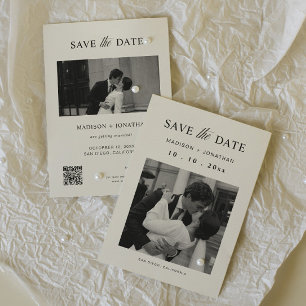 Convites Luxuoso Casamento Preto e Branco Foto Save The Dat