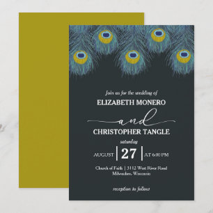 Convites Luxuoso e Elegante Casamento Paquock Feather