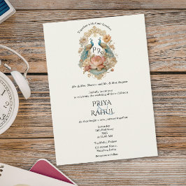 Convites Luxuoso Elegante Vintage Galo Dourado Casamento In