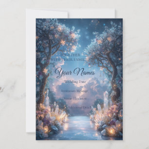 Convites Luxuoso Jardim de Casamento Celestial de Cristal