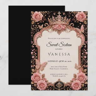 Convites Luxuoso Rhinestones Rosa Brilho Sweet 16