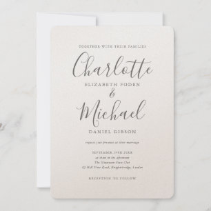 Convites Luxuoso Romântico Elegante Casamento de Letra de A
