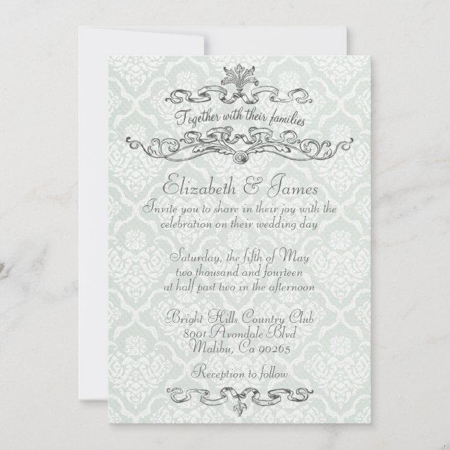 Convites luxuosos simples do casamento tema (Frente)