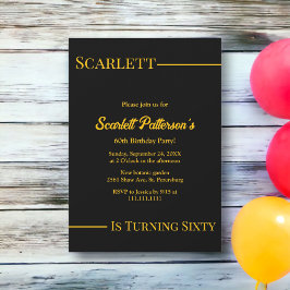 Convites Luxúria Elegante Negra E Dourado Aniversário Moder